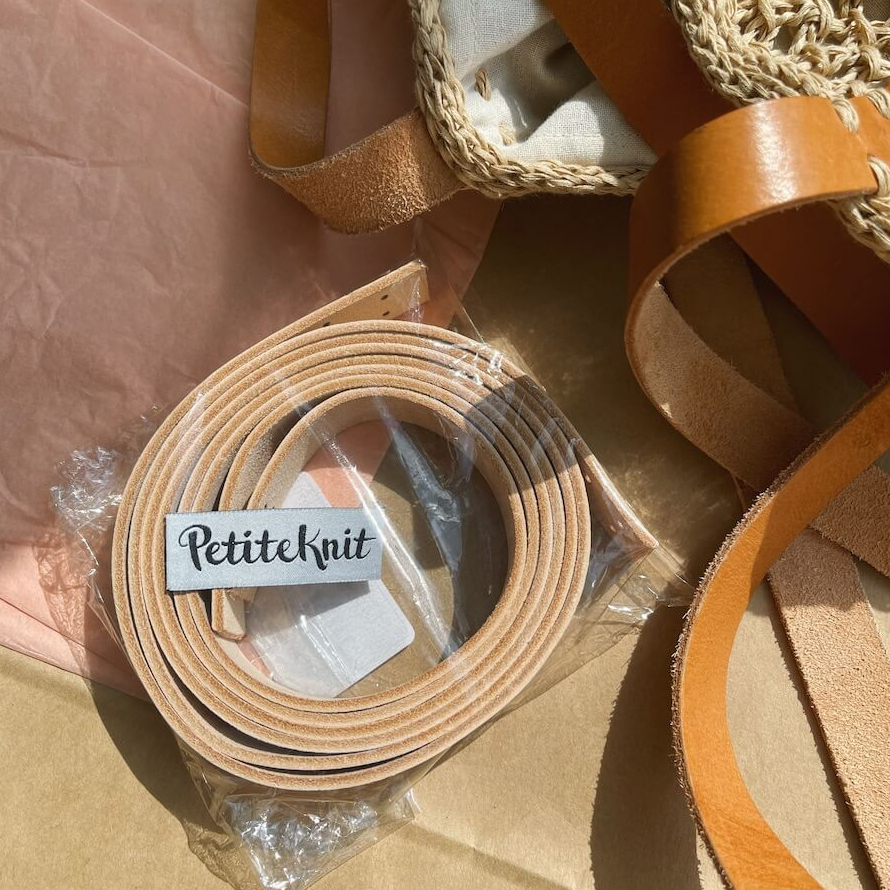 PetiteKnit Læderstropper Til French Market Bag - 2 Stk