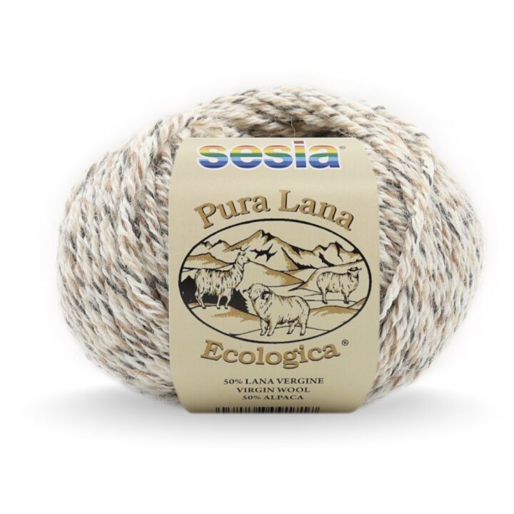 Pura Lana Ecologica - offwhite lysbrun melange (0606)