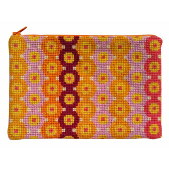 Fru Zippe - clutch - Cirkler på stribe orange