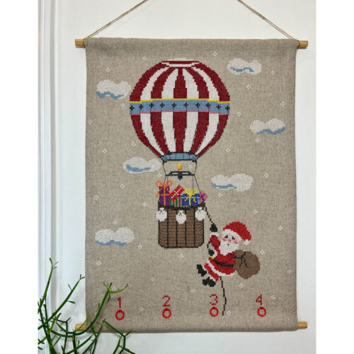 Pomp Stitch broderi - Santas hot air balloon - adventskalender