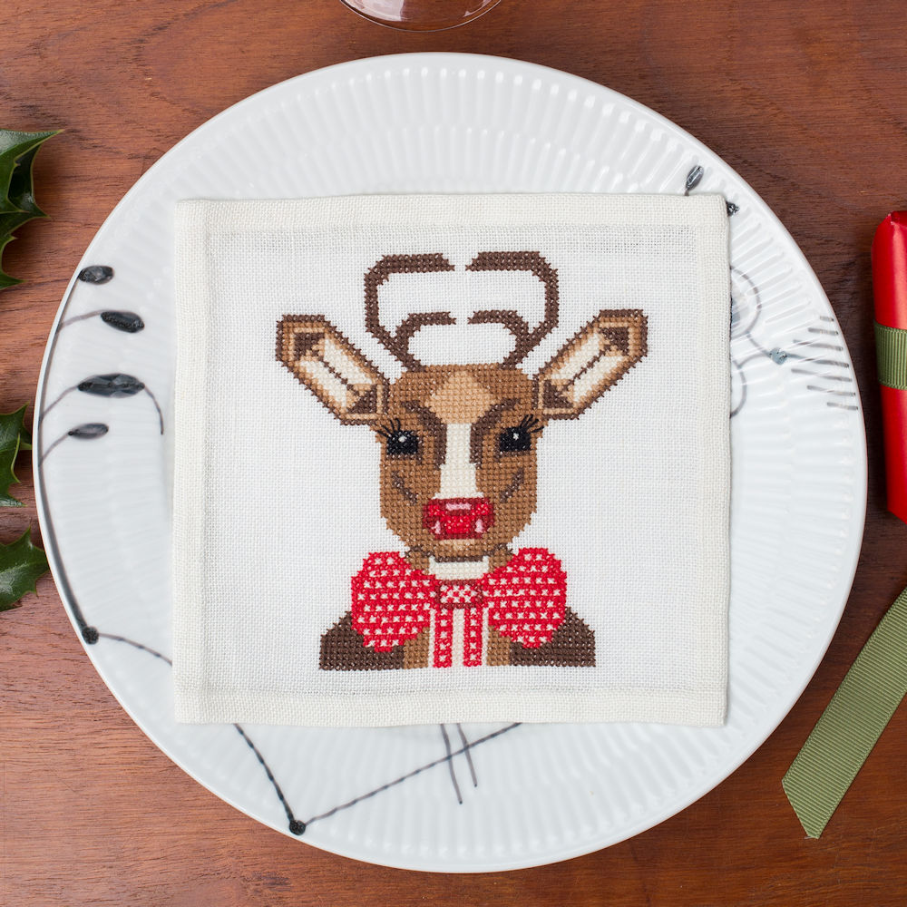 OOE Broderi - Rudolf og Rudolfine - mellemlægs servietter - Billede 2
