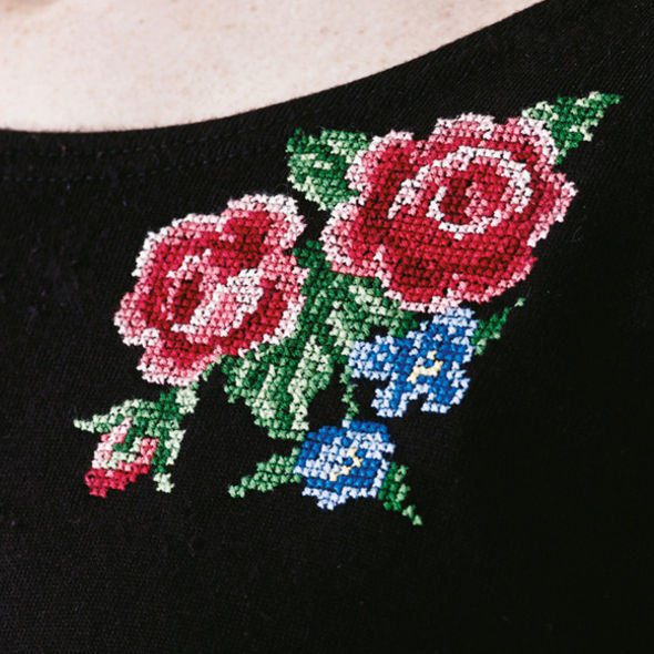 Roser på vandopløselig stramaj