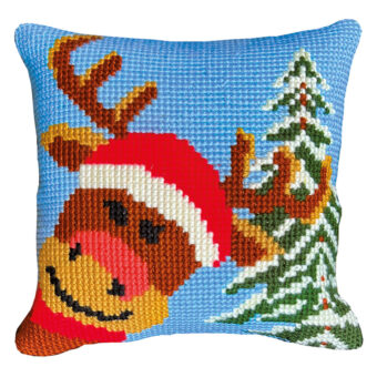Påtrykt broderi - Rudolf - pude