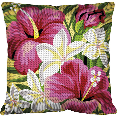 Margot broderi - Liljer - pude (påtrykt broderi)