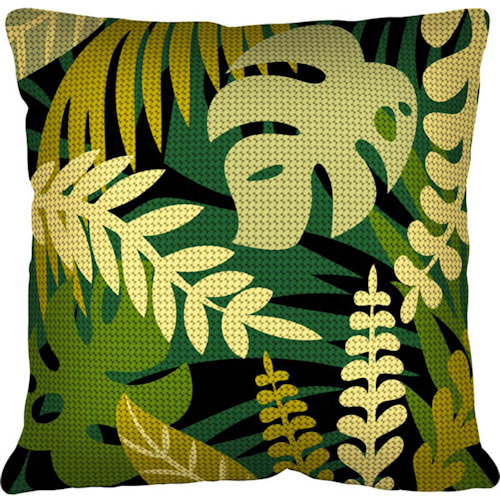 SEG broderi - Leaves - pude (påtrykt broderi)