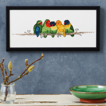 Permin broderi - Dværpapegøjer