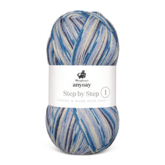 Anyday Step by step - strømpegarn - Blå - 01