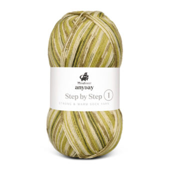 Anyday Step by step - strømpegarn - Oliven - 03
