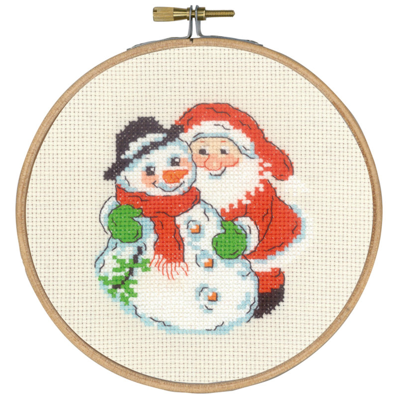 Permin broderi - Snemand og Julemand Ø15 - ophæng