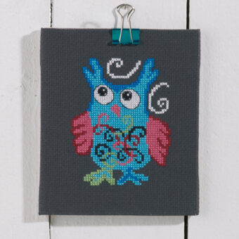 Permin broderi - Blå ugle - billede