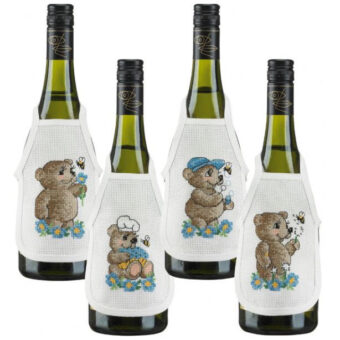 Permin broderi - flaskeforklæder - bamser