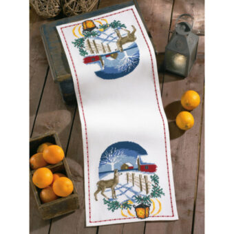 Permin broderi - Rådyr i vinternat - bordløber