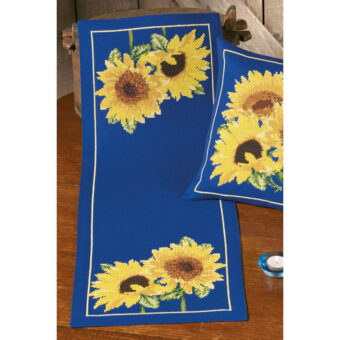 Permin broderi - Solsikker i blåt - bordløber