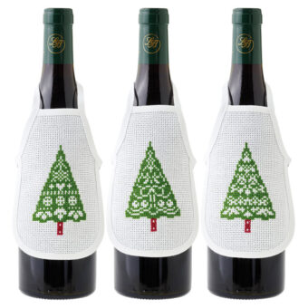 Permin broderi - Flaskeforklæder - Juletræer - 3 stk.