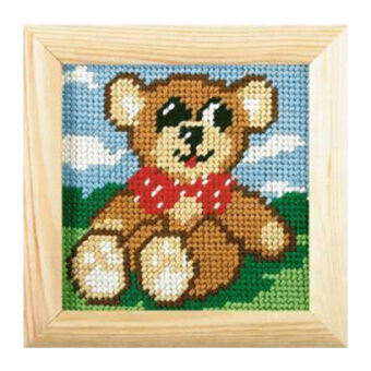 Orchidea broderi - Bamse - billede (påtrykt broderi)