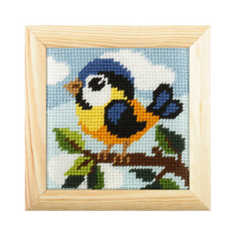 Orchidea broderi - Fugl - billede (påtrykt broderi)