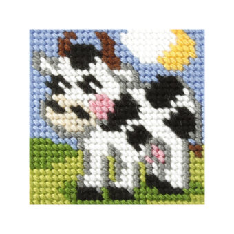 Orchidea broderi - Ko - billede (påtrykt broderi)