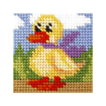 Orchidea broderi - And - billede (påtrykt broderi)