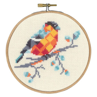 Permin broderi - Dompap - billede Ø13 cm