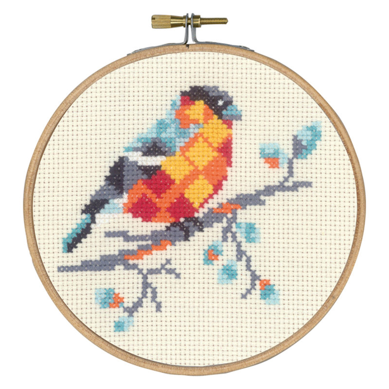 Permin broderi - Dompap - billede Ø13 cm