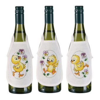 Permin broderi - Flaskeforklæder med kyllinger (3 stk)
