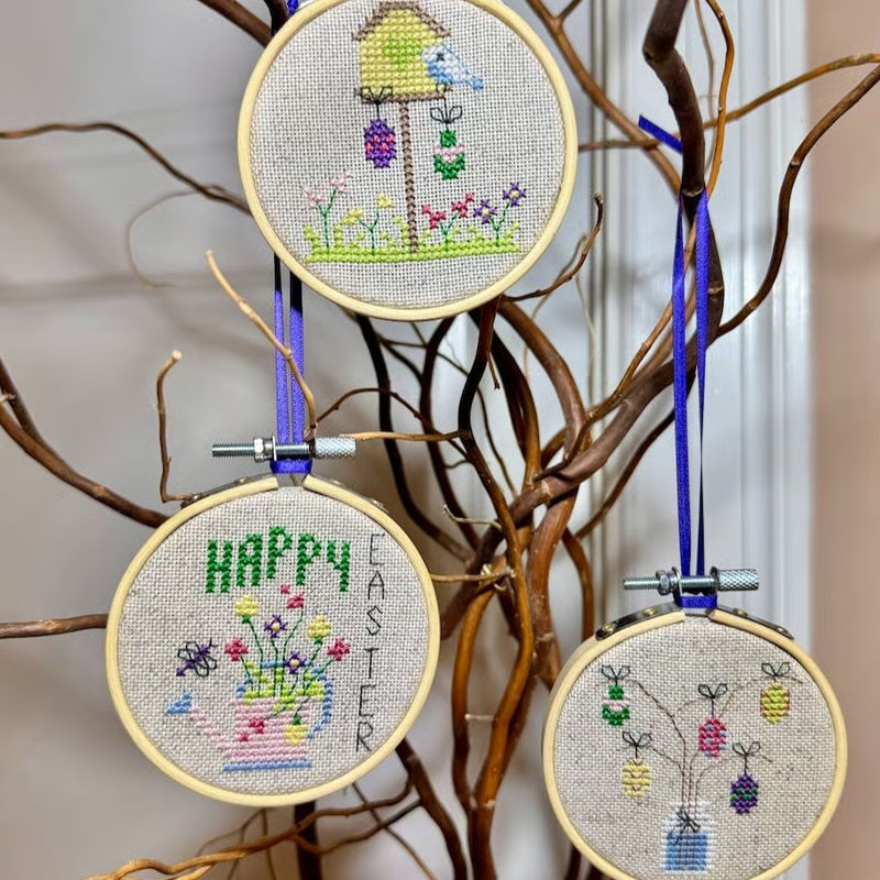 Pomp Stitch - Happy Easter påskeophæng 3 stk