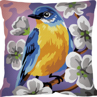 Margot broderi - Papegøje - pude (påtrykt broderi)