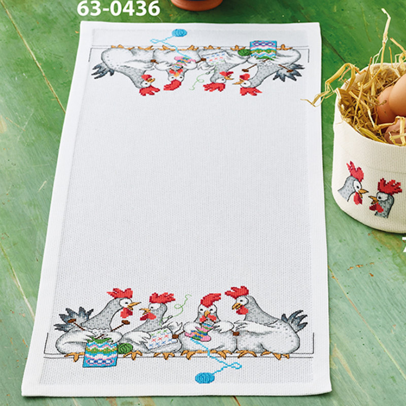 Permin broderi - Hønsesnak - bordløber