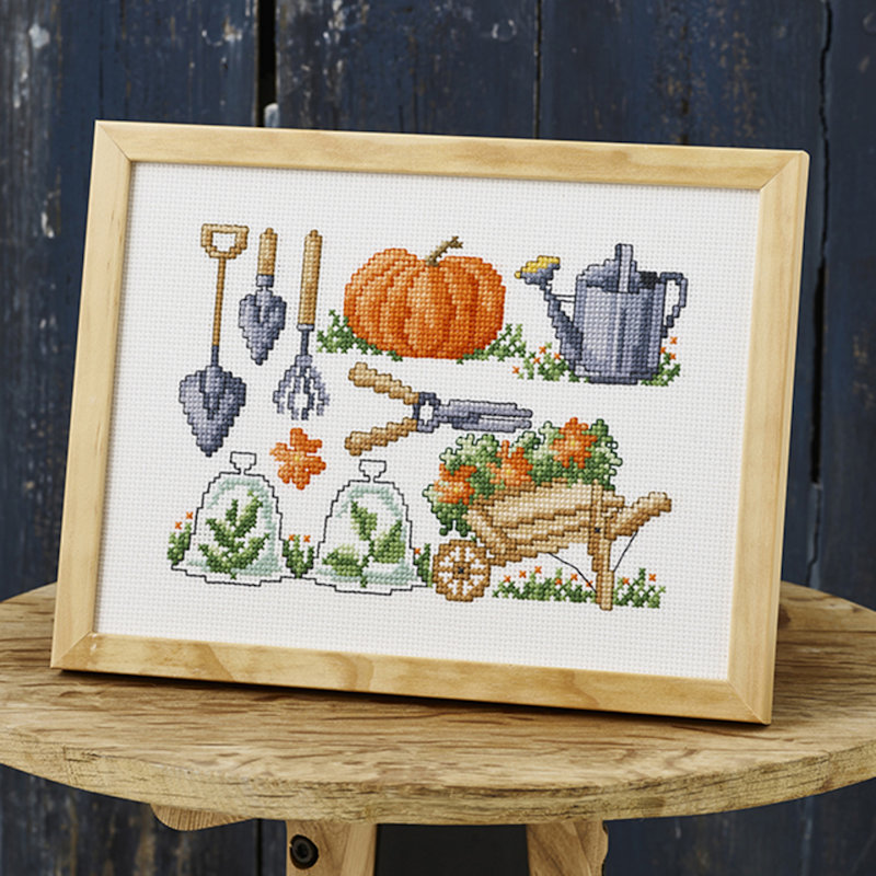 Permin broderi - Græskar og vandkande - billede