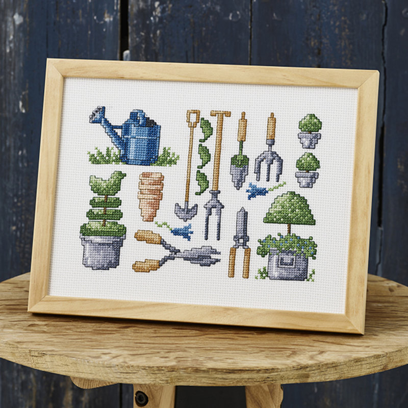 Permin broderi - Buxbom og redskaber - billede