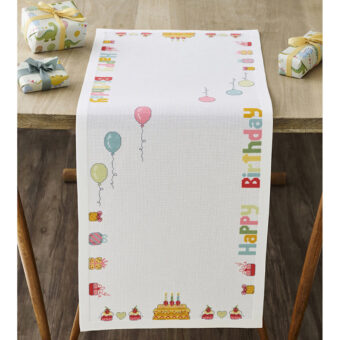 Permin broderi - Happy Birthday - fødselsdags løber