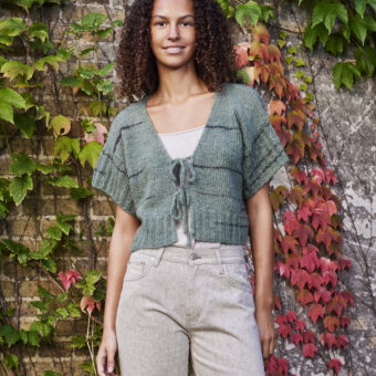 Permin Nellie - Kort trøje med I-cordkant & bindebånd - opskrift (PDF)