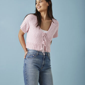 Permin Ida - Kort trøje med I-cordkant & bindebånd - opskrift (PDF)