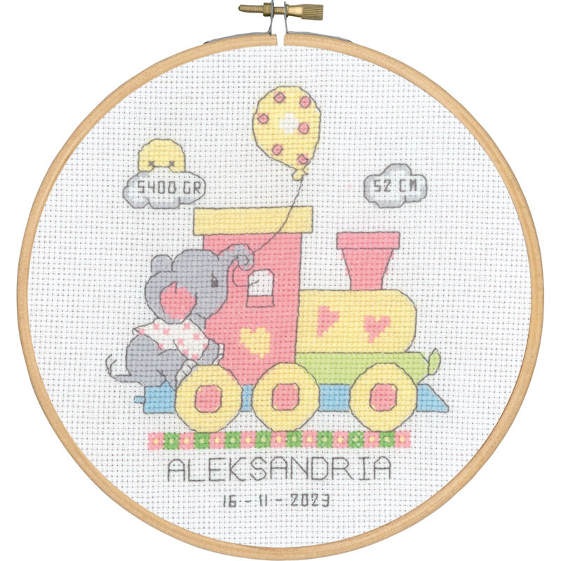 Permin broderi - Aleksandria - dåbs billede med ramme