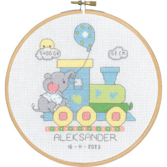 Permin broderi - Alexander - dåbs billede med ramme