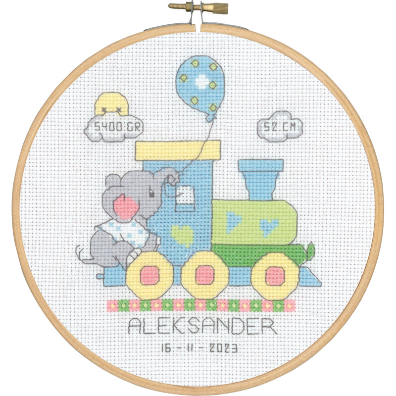 Permin broderi - Alexander - dåbs billede med ramme