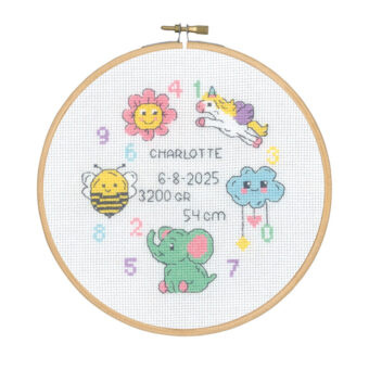 Permin broderi - Charlotte - dåbs billede med ramme