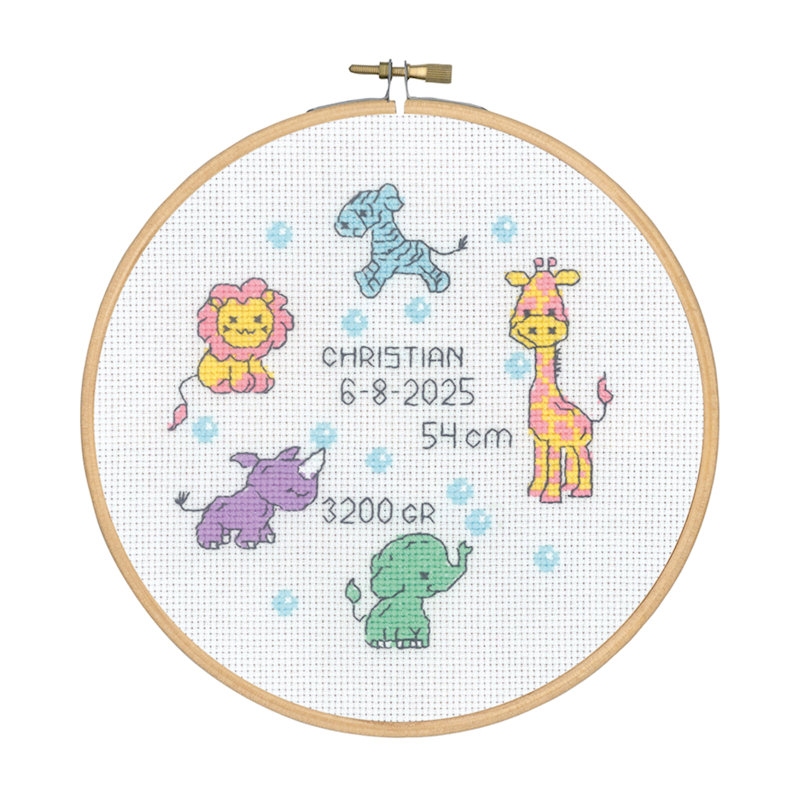 Permin broderi - Christian - dåbs billede med ramme