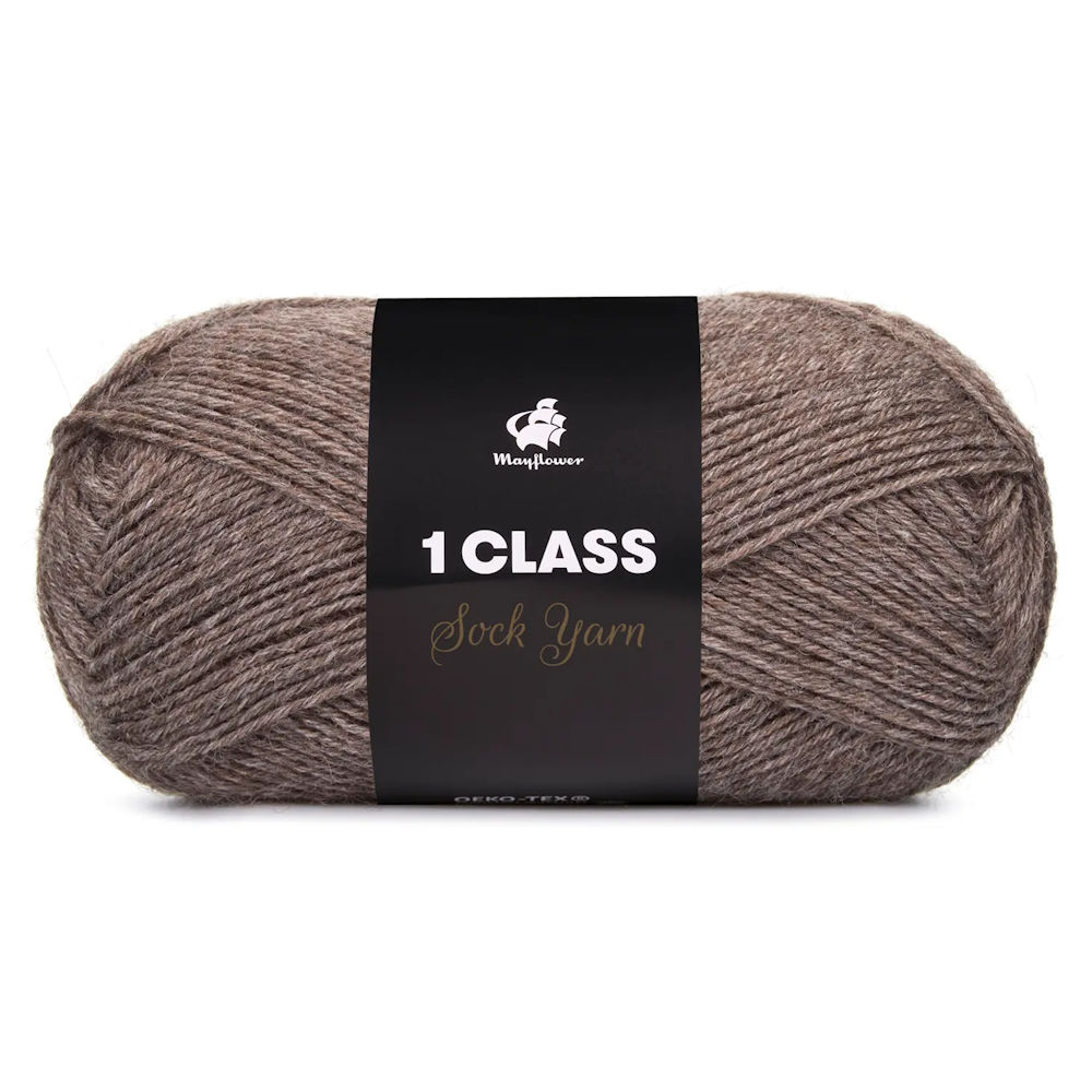 1 Class - strømpegarn - Mokka melange (38)